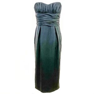 Dolce & Gabbana Strapless Black & Ivory Silk Dress